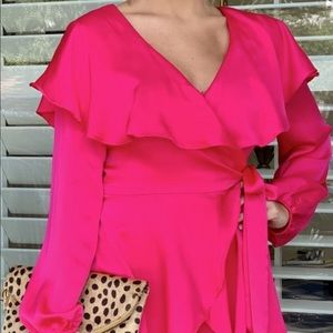 Hot Pink ruffle romper